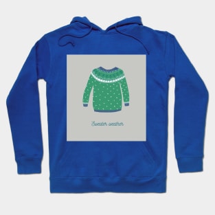 Woolen sweater with Norwegian ornament Hoodie